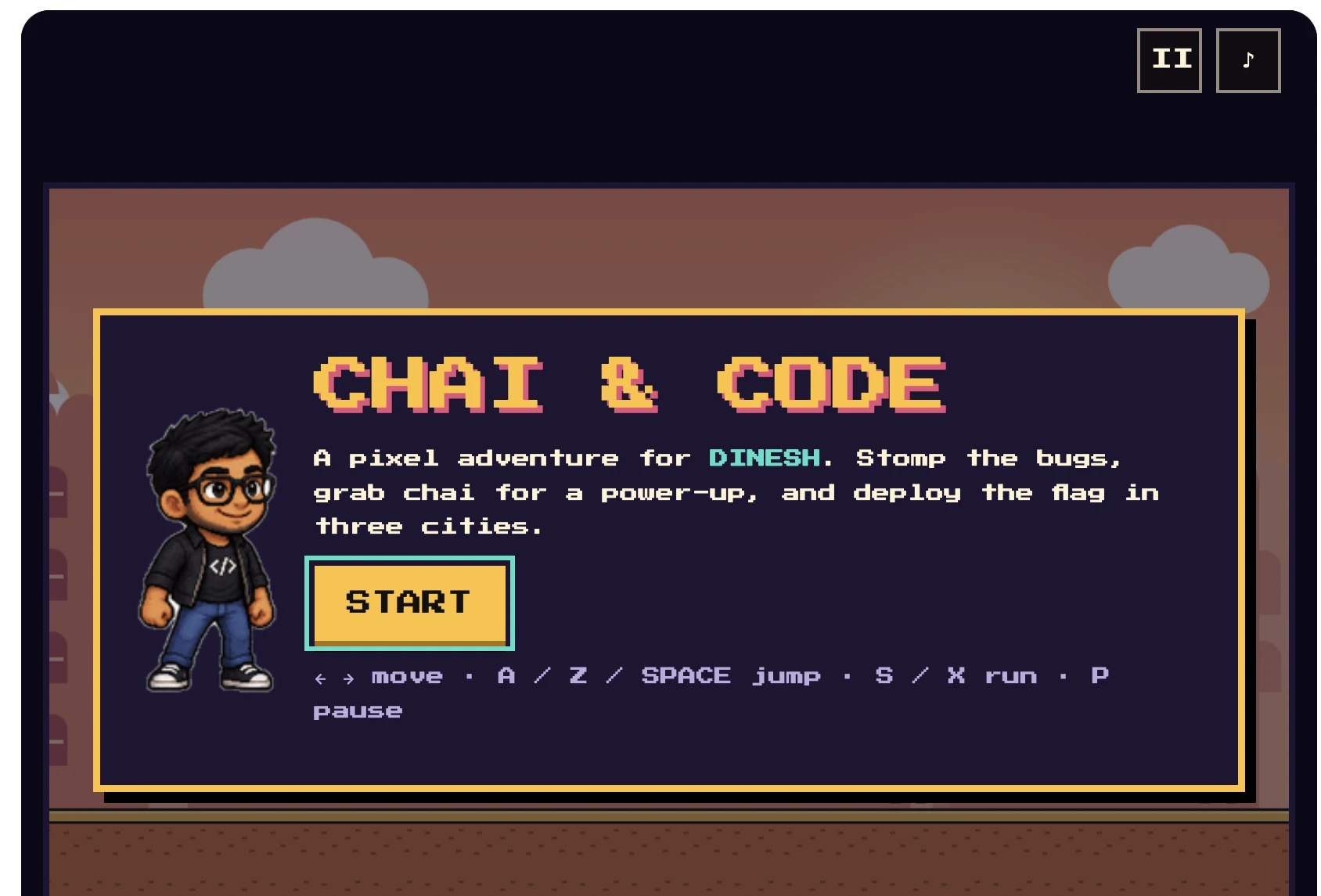 Chai and Code, Dinesh's platformer