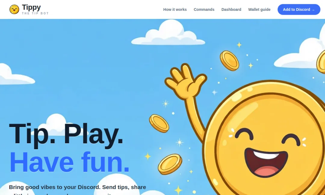Preview of Tippy: Tip. Play. Have fun., with Tippy the gold coin mascot