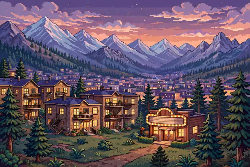 16-bit Denver Colorado with mountains