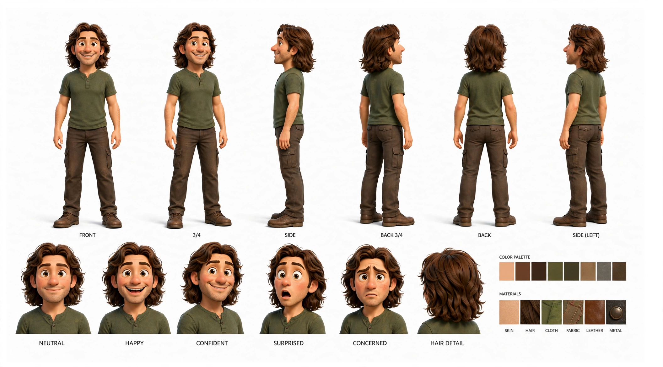 Mike character reference sheet