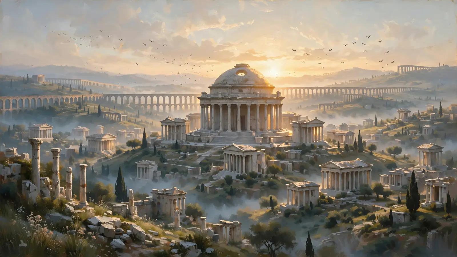 Romula at first light, the ancient city E2 was built from