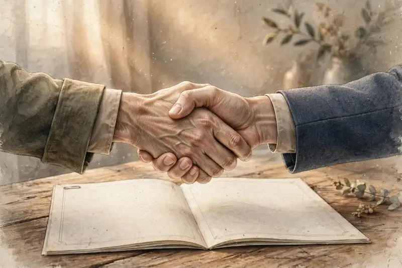 A handshake over a contract