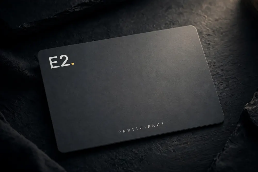 E2 Participant membership card, charcoal gray